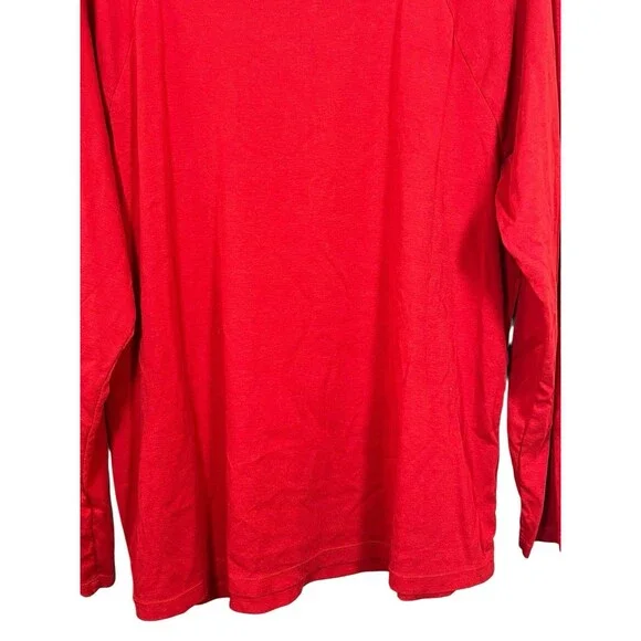 Lauren Ralph Lauren Red Long Sleeve Knit Top 2X Stretch Cotton Pullover Blouse - Picture 12 of 12